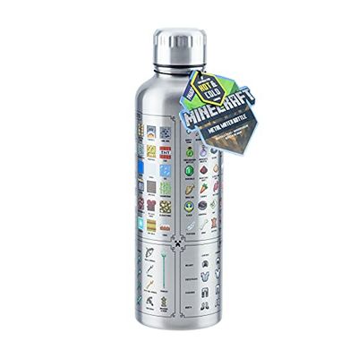 Paladone Minecraft metalen waterfles, officieel gelicentieerde gamingartikelen