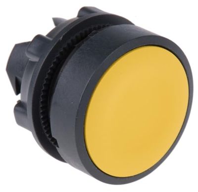 Schneider Electric Push button head, Harmony XB5, plastic, flush, yellow, 22 mm, spring return, unmarked