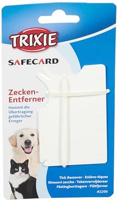 Trixie safecard Tick Remover per criceto, 8 x 5 cm, colore: bianco, 1 pezzo