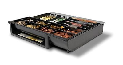 Safescan 4141T2 Gaveta ajustable para el cajón portamonedas - Gaveta caja dinero con 6 apartados para billetes y 8 para monedas - Compatible con cajas registradoras Safescan SD-4141 y HD-4141S