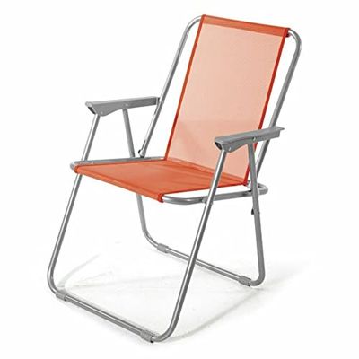 VERDELOOK Lanzarote Hopfällbar stol med metallram och sits i textil, 52 x 44 x 75 cm, orange