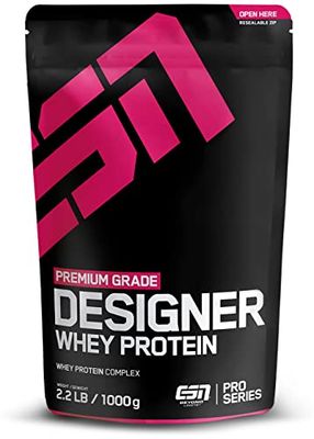 ESN Designer Whey Protein Powder, Strawberry, 1000 g, 2.2 lbs, 33 Servings