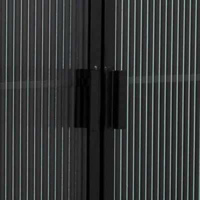 Aparador de metal y madera 2 puertas, negro