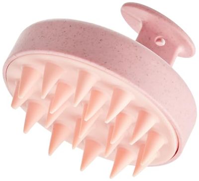 ZMCLG Siliconen massageborstel voor de hoofdhuid, shampooborstel voor peeling en hoofdmassage, hoofdhuid massageborstel, nat en droog, stimuleert de haargroei, grijs/paars