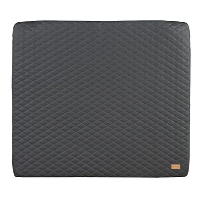 roba Skötbädd Luxe 85 x 75 cm - Skötbädd av tvättbart veganskt läder - Skötbädd i Greyish design med quiltning och Graphite quiltning - antracit