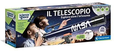 Clementoni - 19297 - Laboratorio Astronomía - Telescopio Profesional para Niños A Partir de 8 Años con Caballete, Experimentos Científicos (Juego En Italiano)