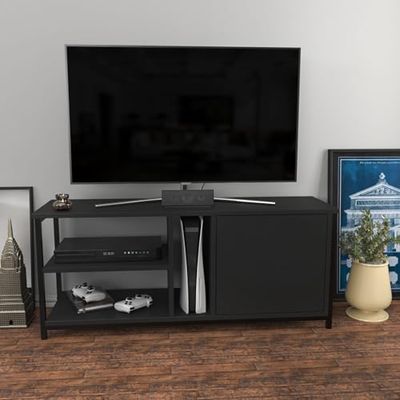 Hanah Home Support TV, mélamine, Noir/Anthracite, Taille Unique