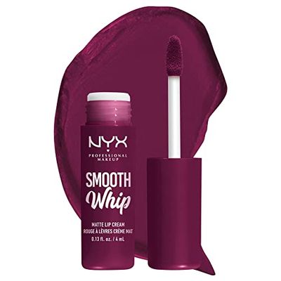 NYX Professional Makeup Smooth Whip Matowa kremowa szminka, jasny kolor, bitą kremową konsystencję, wegańska formuła, odcień: Berry Bed Sheets (11)