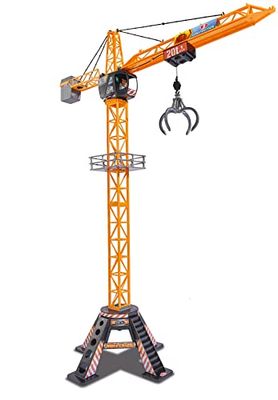 Dickie Toys - Mega Crane (120 cm) — extra large toy crane for children aged 3 - 5 years, with remote control, winch, grab arm, 350° swivel, remote-controlled crane, 6X1.5V R6 (AA) battery (required)