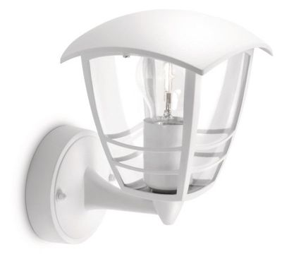Philips myGarden Creek Aplique de exterior sem sensor, embutido, casquilho grosso E27, lâmpada não incluída, 23,5 cm, cor branca