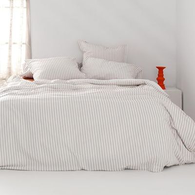 Gelaagd dekbedovertrek, 240 x 220 cm (bed 150/160 cm), beige
