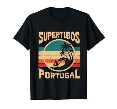 Supertubos Portugal City Appassionato Di Onde Del Surf Maglietta