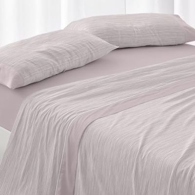 Burrito Blanco | Set di lenzuola | Letto da 90 cm (+misure disponibili) | 100% cotone | design 625 | colore nudo (90 x 190/200 cm)