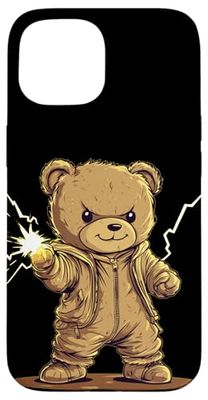 Cool Lightning Teddy Bear Costume for Adults and Kids Case for iPhone 15