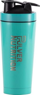 Pulver - Thermosbeker dubbel geïsoleerd & Premium RVS Shakebeker – Proteïne Shaker – Shake - BPA Vrij – 1000 ml - Blauw