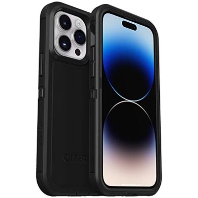 OtterBox Custodia per iPhone 14 Pro (solo) Defender Series XT - Nera, senza schermo, robusta, scatta su MagSafe, attacco cordino