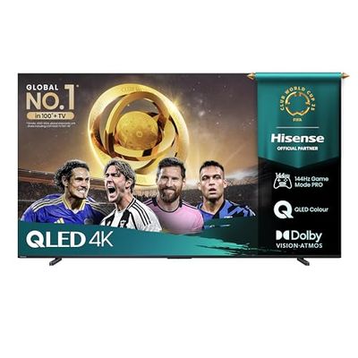 Hisense TV 100" QLED 4K 144Hz 100E7Q PRO, Smart TV VIDAA U8, Dolby Vision IQ, HDR 10+ Adaptive, 144hz Game Mode PRO, Dolby Atmos, Alexa Built-in, VIDAA Voice, Tuner DVB-T2/S2 HEVC 10, lativù 4K, 2025