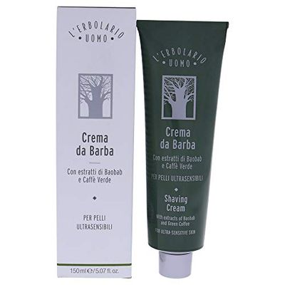 ["L 'erbolario Uomo Crema de Afeitar para ultrasensible piel, 1er Pack (1 x 150 ml), 150 mililitro, 1"]