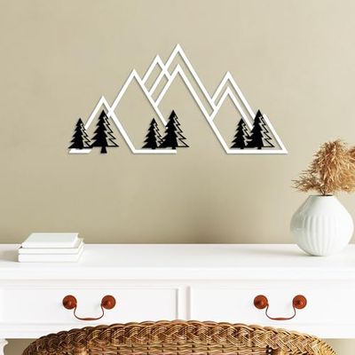 Stylish Decorative Metal Wall Accessory, 70 x 35 cm, 100% Metal (1.5 mm), Black & White Design, Easy Wall Mounting, Perfect for Home Decor