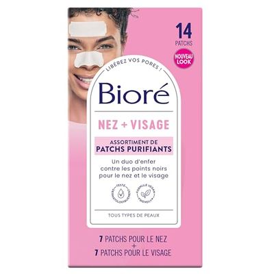 BIORÉ Assortiment de 14 Patchs Purifiants Nez + Visage