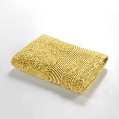 Douceur d'Intérieur, Drap de Douche (70 x 130 cm) Tendresse Mimosa, Eponge Unie