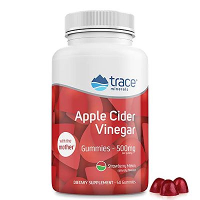 Trace Minerals | Apple Cider Vinegar Gummies | 500 mg per Gummy | Vegan, Gluten Free, GMO Free,Strawberry Melon Flavor | 60 Servings