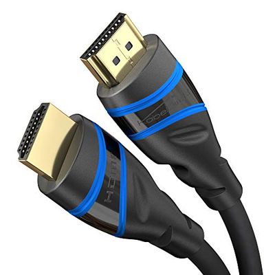 KabelDirekt – 10K & 8K HDMI Kabel, HDMI 2.1 b – 3m – Tillgänglig i 0,5-5m – Certifierad, utvecklad i Tyskland (Ultra High Speed Kabel för PC, PS5, Xbox, monitor och TV – svart-blå)