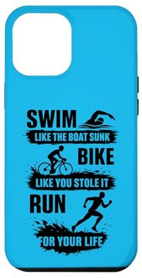 Backprint | Triatleta Corridore nuoto ciclismo triathlon Custodia per iPhone 12 Pro Max