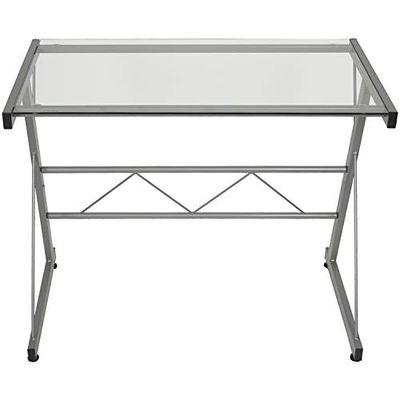 DONREGALOWEB Computertafel van metaal en glas, 6 mm, dik metaal, 90 x 50 x 72 cm