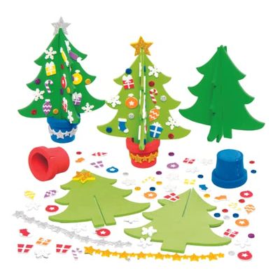 Baker Ross AX427 Kit Alberi Di Natale - Confezione Da 4, Confezioni Per Feste E Attività E Decorazioni Natalizie Per Bambini