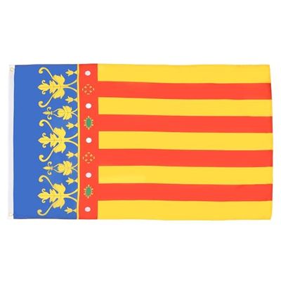 BANDIERA COMUNITÀ VALENCIANA 150x90cm - BANDIERA COMUNIDAD VALENCIANA IN SPAGNA 90 x 150 cm - AZ FLAG
