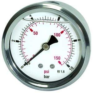 RIEGLER 116333-812-CDE Glycerine mano »pressure line« G 1/4 achter 0-100 bar/1500 psi, Ø63, 1 stuk