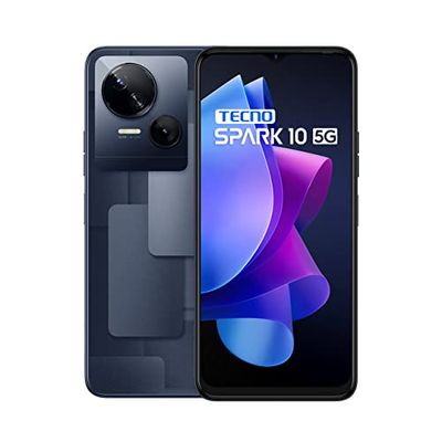 Tecno Mobile Spark 10 5G Smartphone (Android, Dual SIM, 1612 x 720 HD+ Display, 4GB RAM, 64GB geheugen, Octa-Core, 50MP Dual Camera) Meta Black