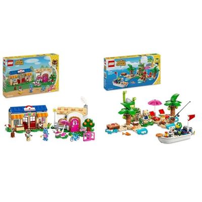 LEGO Animal Crossing Boutique Nook et Maison de Rosie, Jouet de Construction Créatif pour Enfants & Animal Crossing Excursion Maritime d'Amiral, Jouet de Construction Créatif pour Enfants