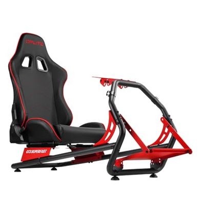 OPLITE GT3 SUPERFAST simulatiecockpit, racestoel en chassis voor Logitech en Thrustmaster stuur.