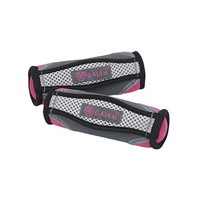 Gaiam Handgewichten voor dames en heren, zachte halter, wandelhandgewichtsets met polsband, wandelen, hardlopen, fysiotherapie, aerobics, set van 2 x 0,5 kg, paars, 1 tel
