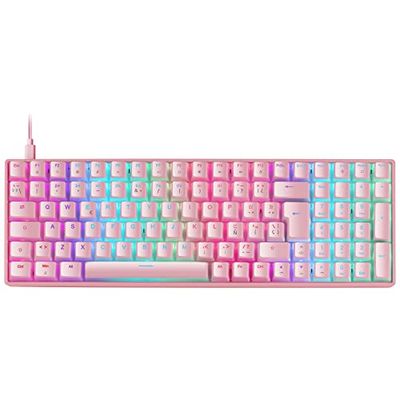 Mars Gaming MKULTRA, Tastiera Meccanica RGB Rosa, Compatta 96%, Switch Outemu SQ Rosso, Portoghese-US