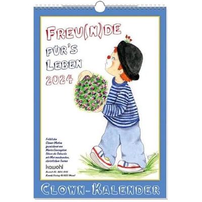 Freu(n) de für's Leben 2024: Wandkalender mit Clown-Motiven
