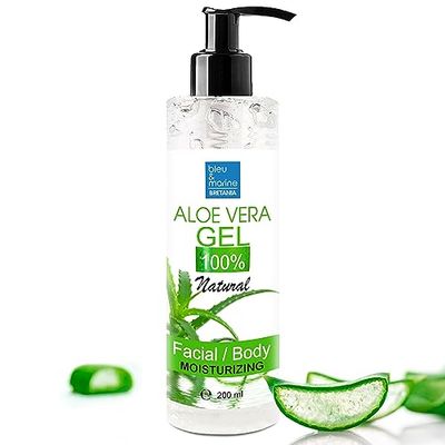 Aloe Vera Gel, 100% natural, calmante após o sol, após o sol, após o sabor, depilação, condicionador, hidratante, absorção rápida, fresco, pós laser 200 ml