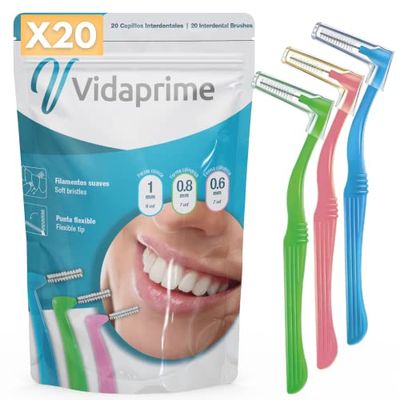 Vidaprime 20 Spazzolini Interdentali - Scovolini Dentali - Spazzolino per Apparecchio Fisso - Scovolini Interdentali - Pulizia Dentale per Rimuovere Tartaro dai Denti - Apparecchio Dentale