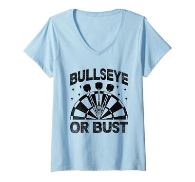 Donna Bullseye O Busto Gioco Giocatore Sportivo Maglietta con Collo a V