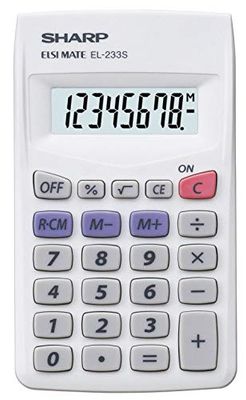 Sharp SH-EL233S fickräknare Vitt