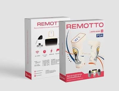 Remotto Battery EDICIÓN Especial WORLDCUP - Cargador para Mando de PS4 Inalámbrico - +12 Horas de Autonomía - Batería Portatil Fácil de Transportar - Sin Cables, Juega Mientras Carga - Larga Duración