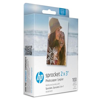 Hp Sprocket Carta Fotografica Adesiva Zink Premium 5X7.6 Cm (100 Fogli) Compatibile Comle Stampanti Fotografiche Hp Sprocket