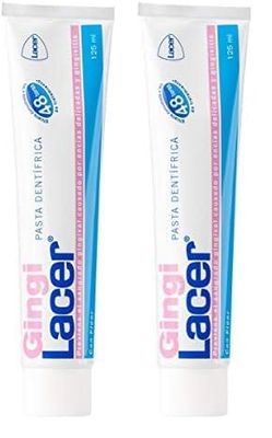 GINGILACER - Pasta Dentífrica 125 ml, Previene y Elimina la Placa Dental, Alivia Enfermedad Periododental, Pasta de Dientes, Reduce el Sangrado Gingival, Idónea para Pacientes Diabéticos