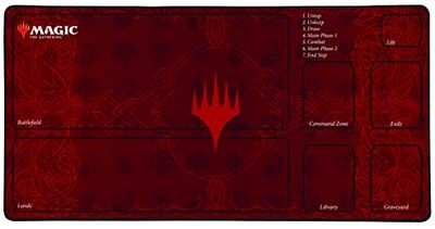 Konix Magic The Gathering XL muismat 70 x 35 cm voor desktop PC gaming - antislip rubberen onderkant - rood