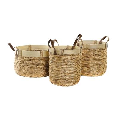 CESTA SET 3 JUNCO BAMBU 40X40X24 NATURAL MARRON
