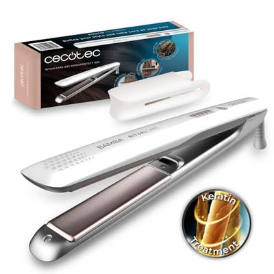 Cecotec Fer à lisser Bamba Ritual Care 885 Hydraprotect. revêtement en kératine et huile d'argan, ion réel, Sélection de la température à l'aide de boutons, température réglable 140-220 ºC