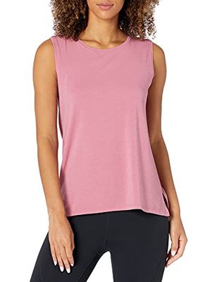 Amazon Essentials Women's Yogatop van zacht katoen met normale pasvorm, verkrijgbaar in grote maten (voorheen Core 10), Roze, XS