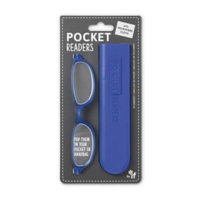 IF Pocket Readers - Blue +1.5, Reading Glasses in a Slim Pocket Sized case, 60 g